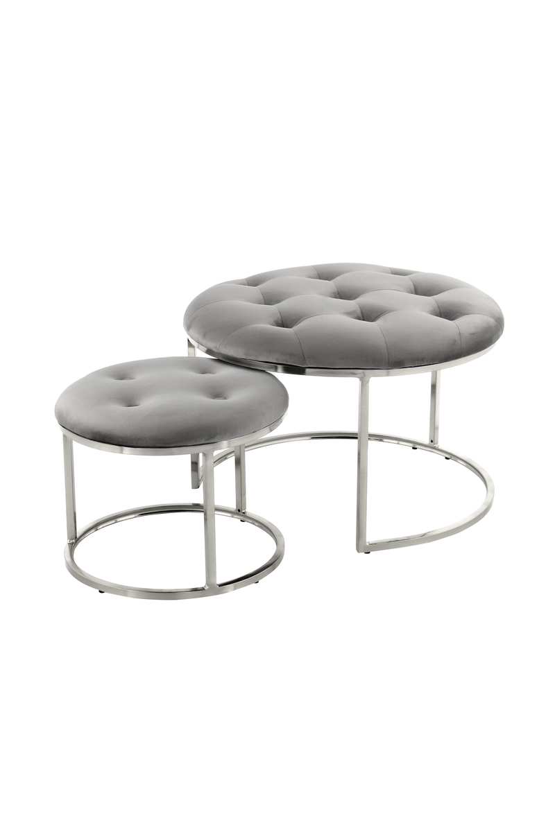 Kayoom Hocker Becky 825 2er-Set Grau / Silber