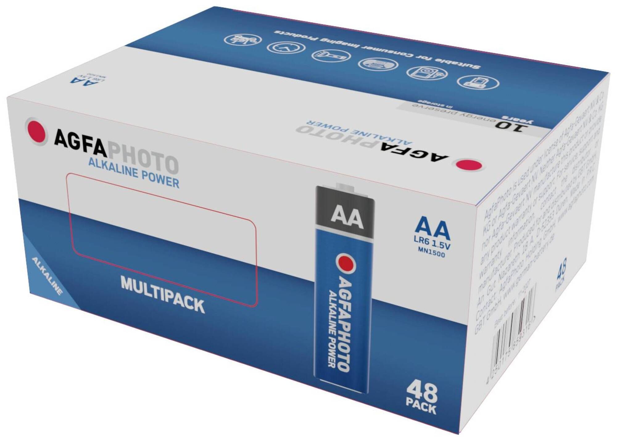 AgfaPhoto Power LR6 Mignon Set mit 48 AA-Batterien