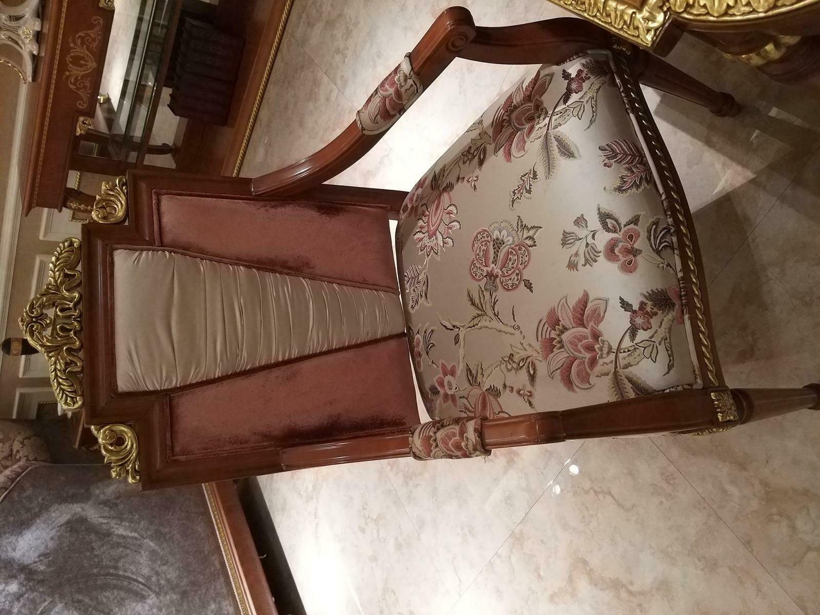 JVmoebel Esszimmer-Set, Esszimmer Set Garnitur Vitrine Tisch 7x Stuhl Kommode Spiegel