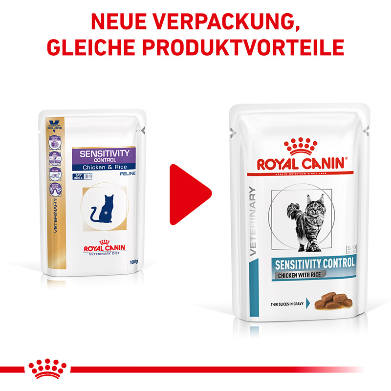 ROYAL CANIN Schonkost ROYAL CANIN Veterinary Sensitivity Control Huhn mit Reis, feine Stückchen in Soße 12x85 g