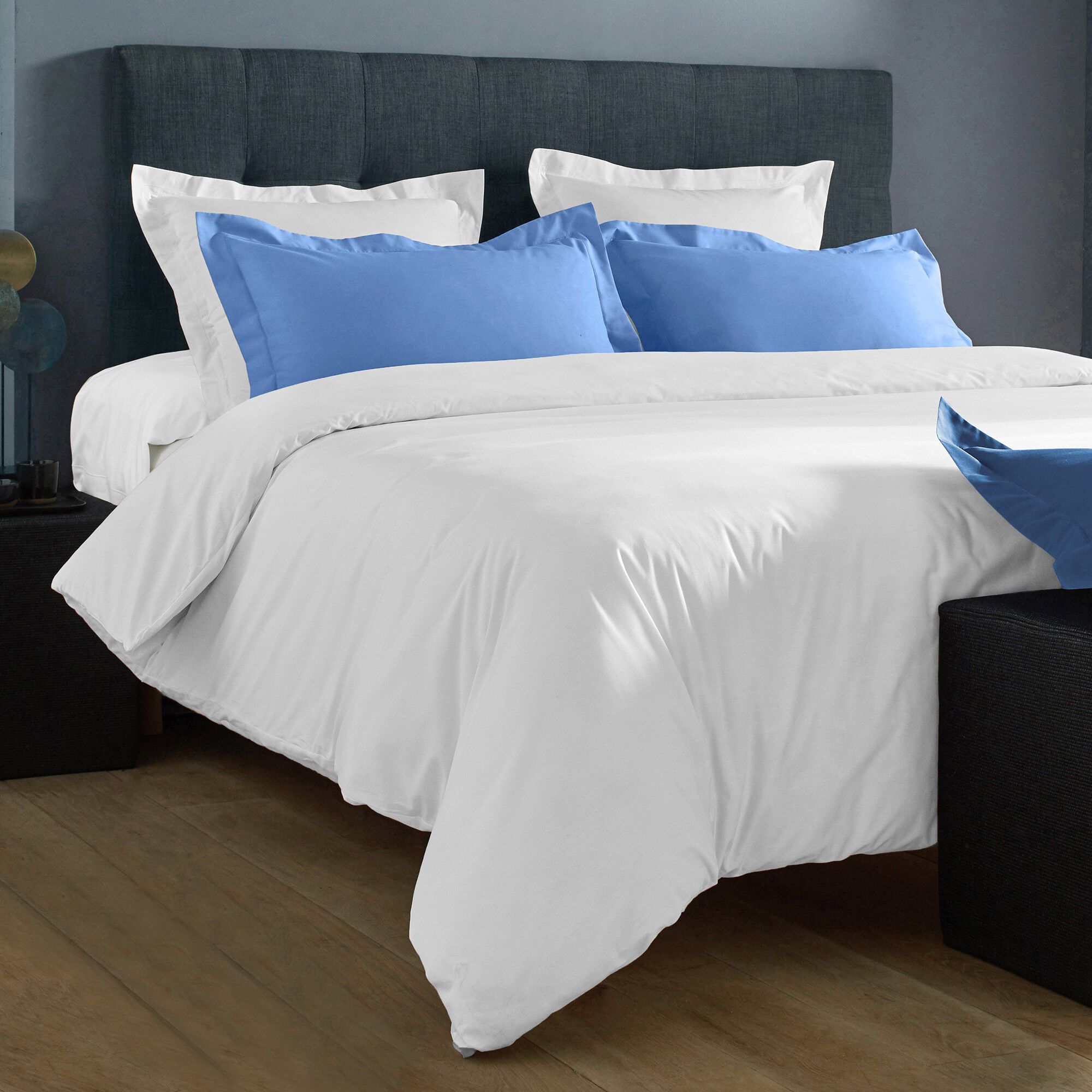 Linge de lit uni polyester-coton Colombine