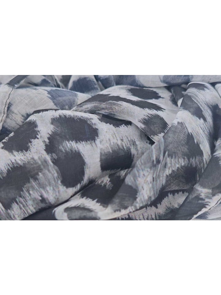 styleBREAKER Loop Schal Leo Muster in Grau-Schwarz günstig kaufen onesize
