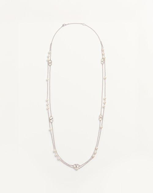 Colar exclusivo VLogo em metal e pérolas Swarovski®