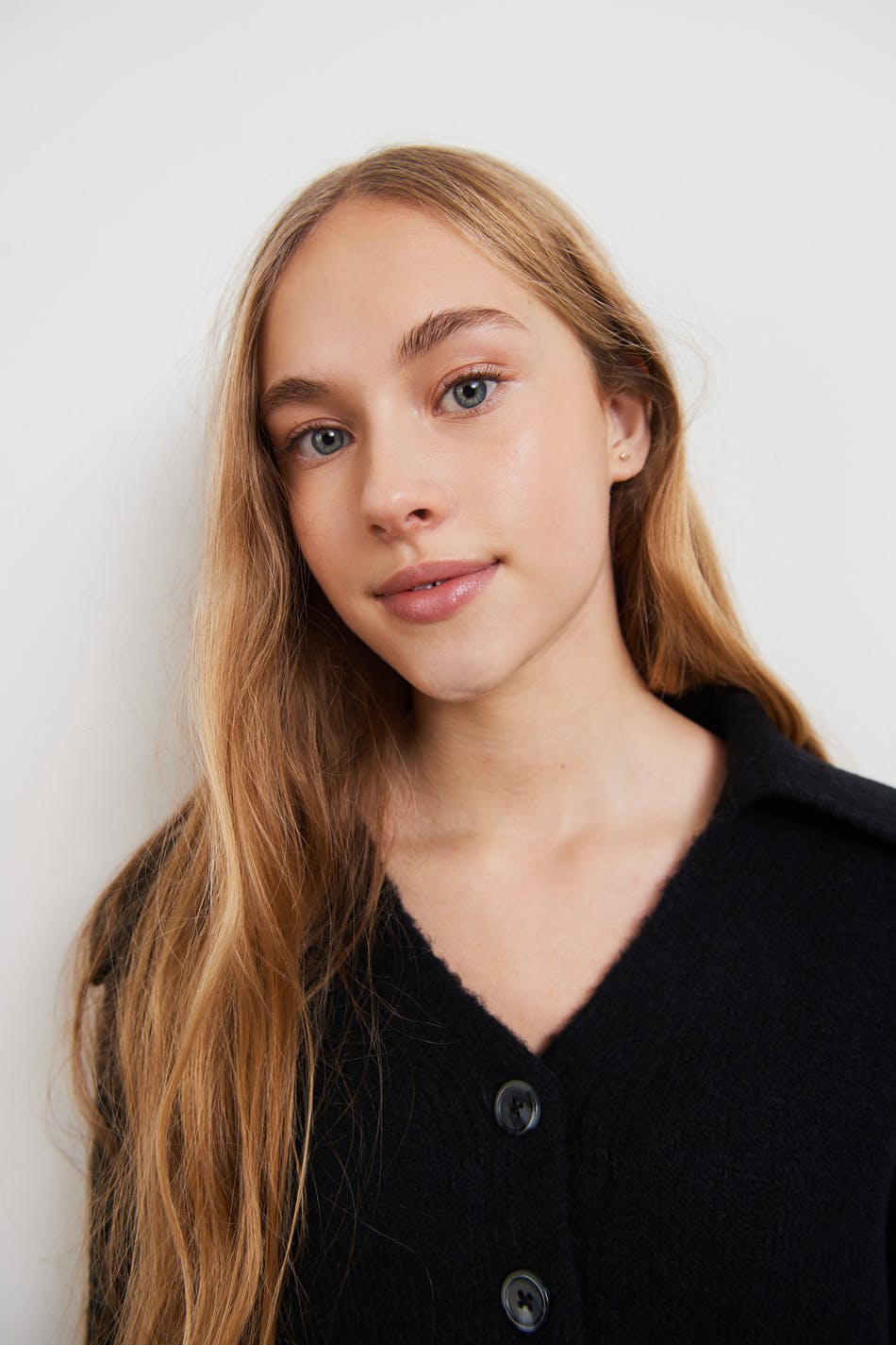 Y knitted collar cardigan