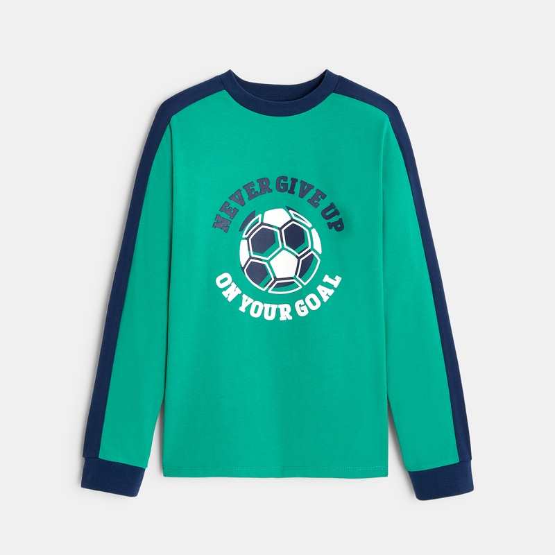 T-shirt manches longues vert garçon