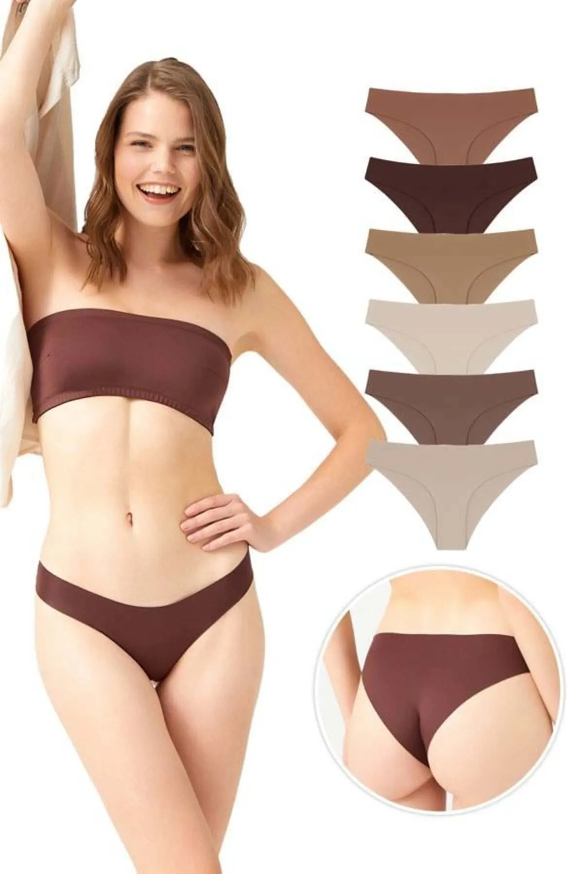 Cottonhill  Lasergeschnittene Damen-Bikini-Höschen im 6er-Pack