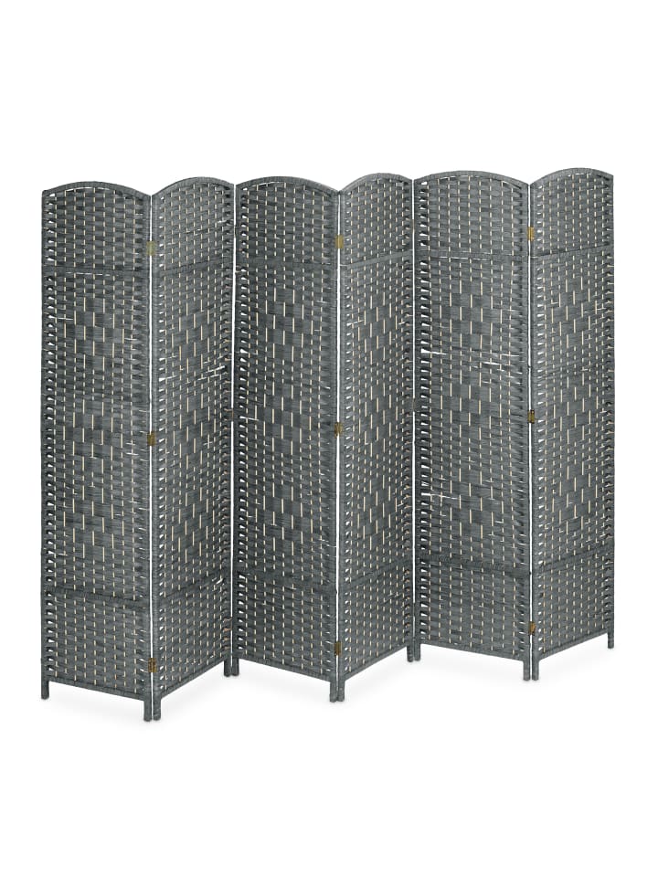 relaxdays Paravent in Grau - (B)241 x (H)170 cm günstig kaufen onesize