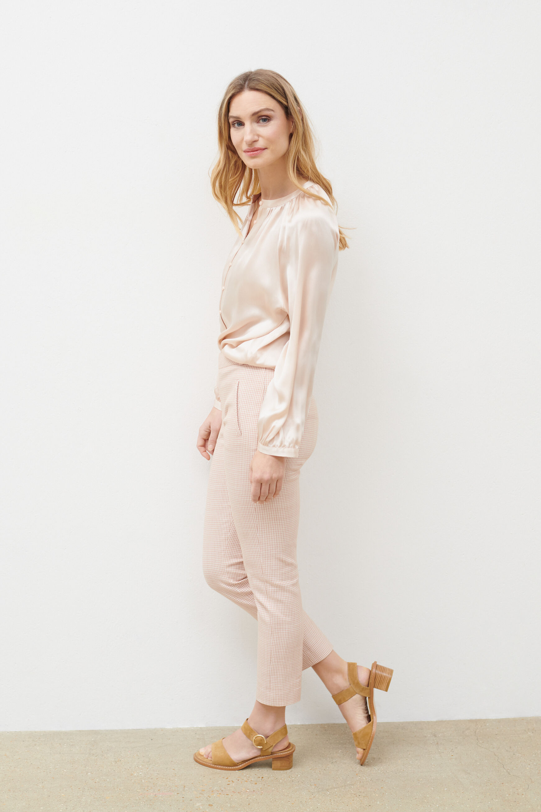 pantalon charles rose saumon femme