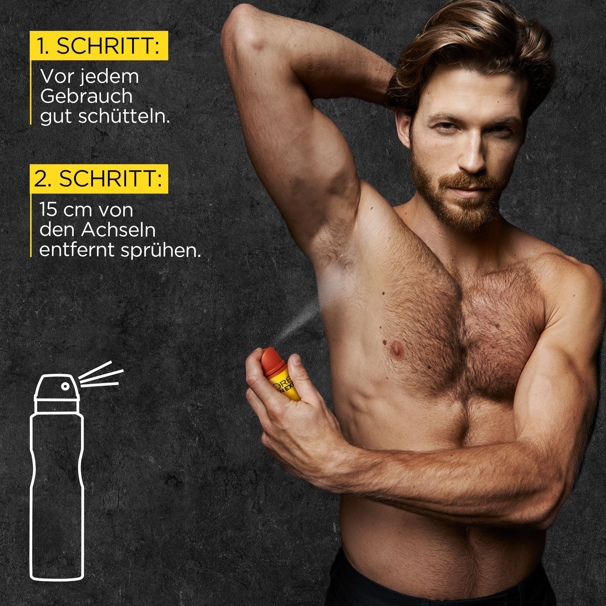 L'ORÉAL PARIS MEN EXPERT Deo-Spray Invincible Sport Anti-Transpirant, Zuverlässiger Deo Schutz beim Sport
