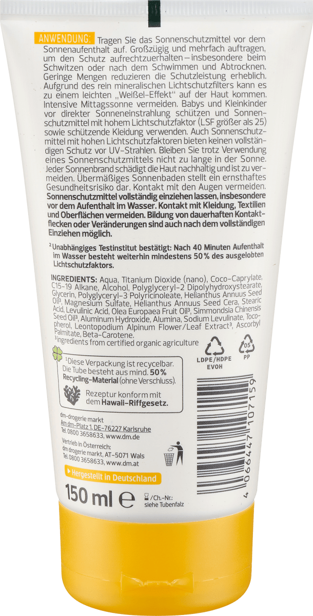 Sonnenbalsam Kids sensitiv, LSF 50, 150 ml