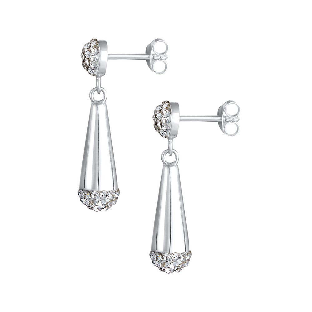 Elli Elli Boucles d'Oreilles La boule des dames est précieuse avec des cristaux en arg Boucles d'oreilles