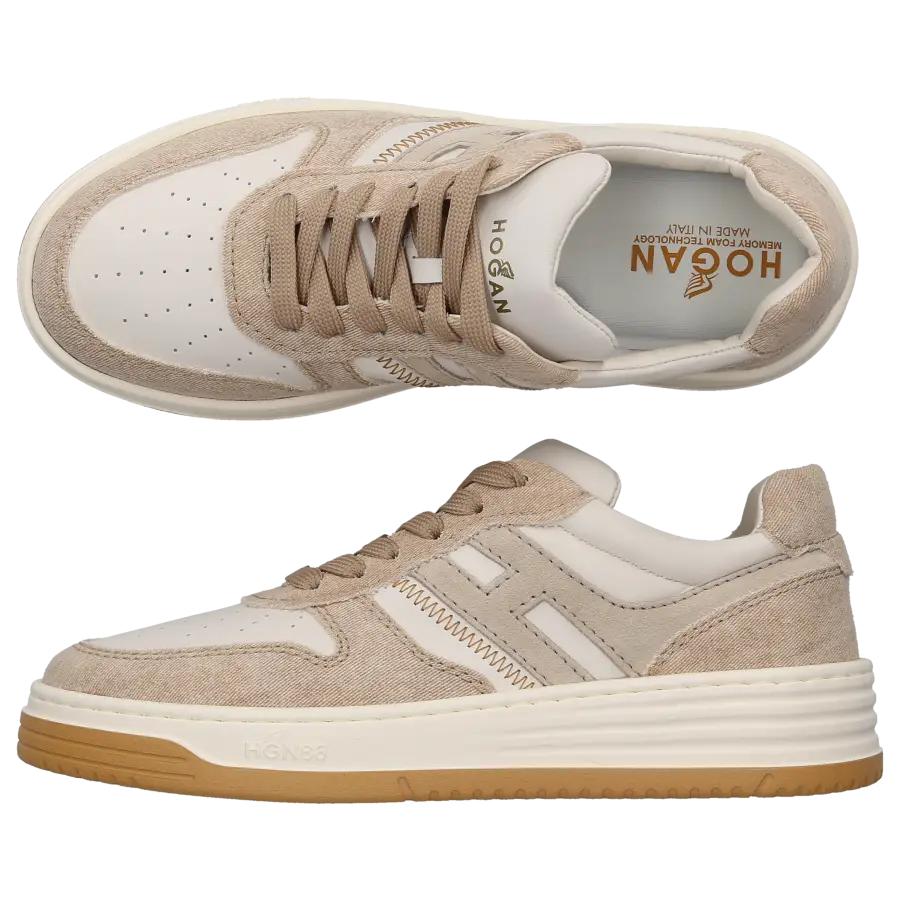 Hogan - Sneaker low H630 Kalbsleder Denim - beige