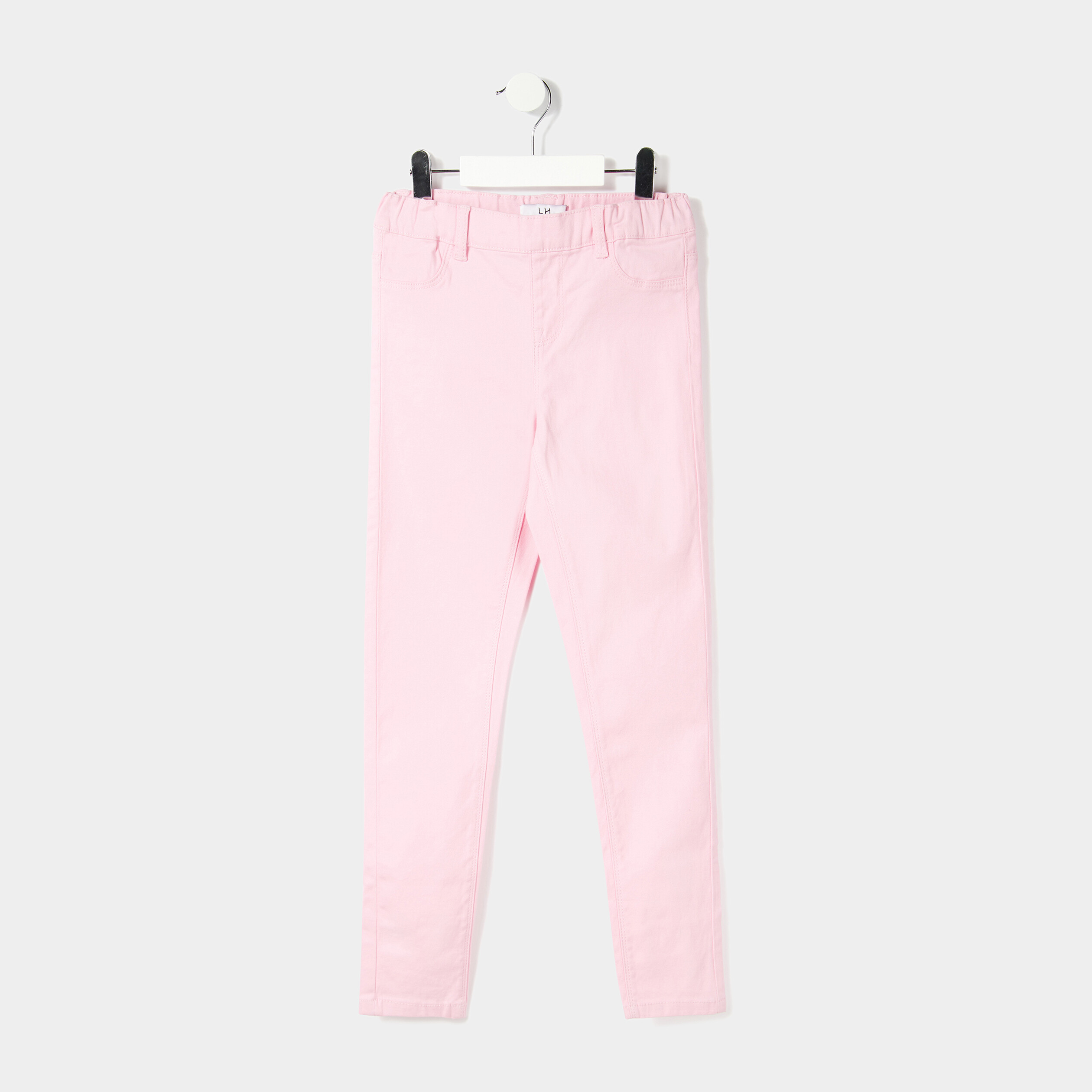 Pantalon tregging ajustable en coton rose pastel fille | La Halle