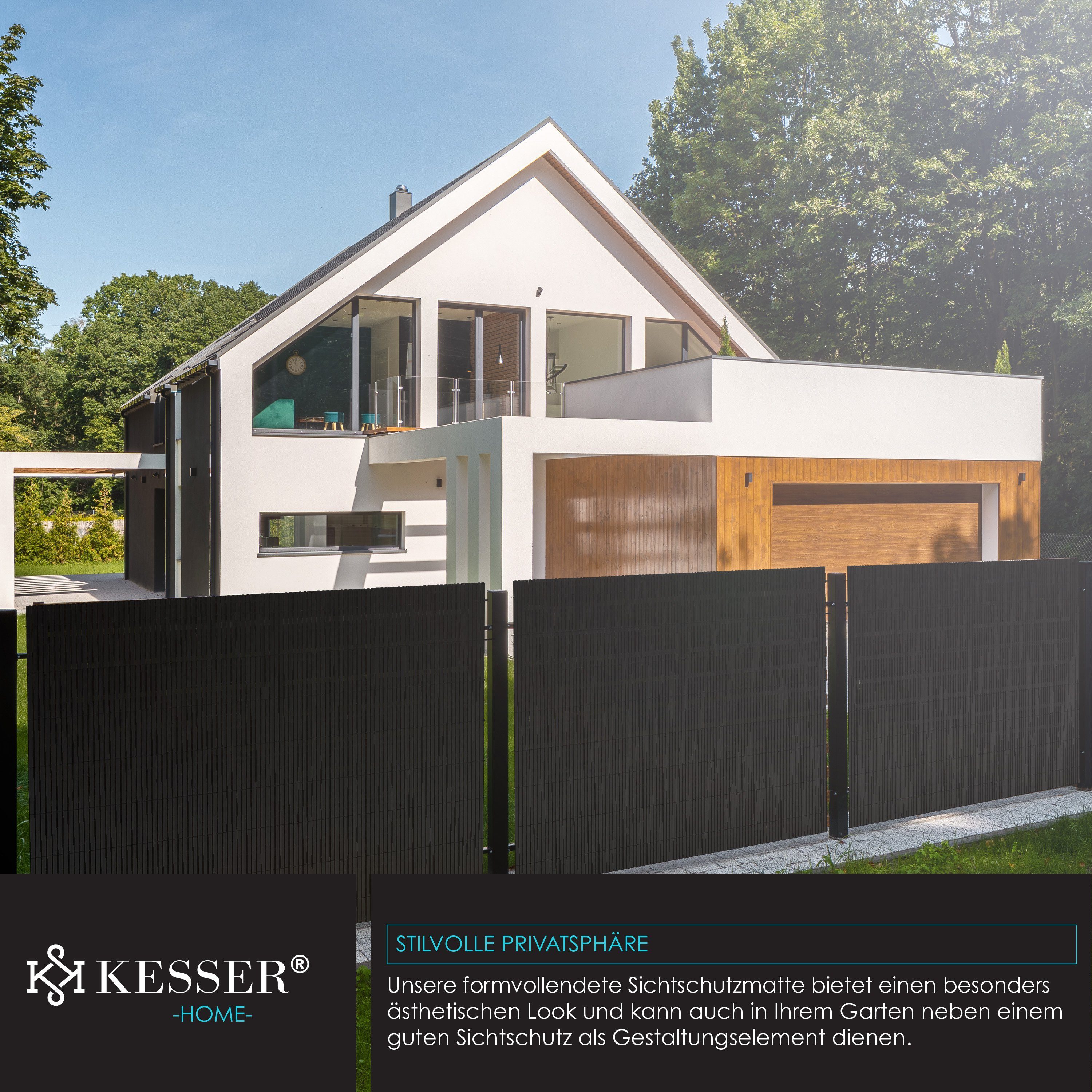 KESSER Sichtschutzstreifen, PVC Sichtschutzmatte Balkonverkleidung Windschutz Sichtschutzzaun