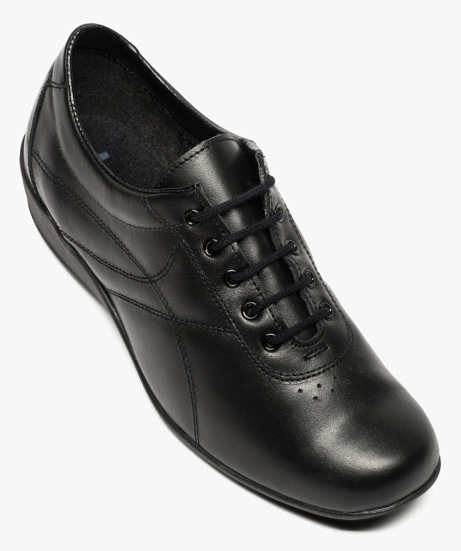 Derbies femme confort dessus cuir à talon compensé - Bopy noir | GEMO