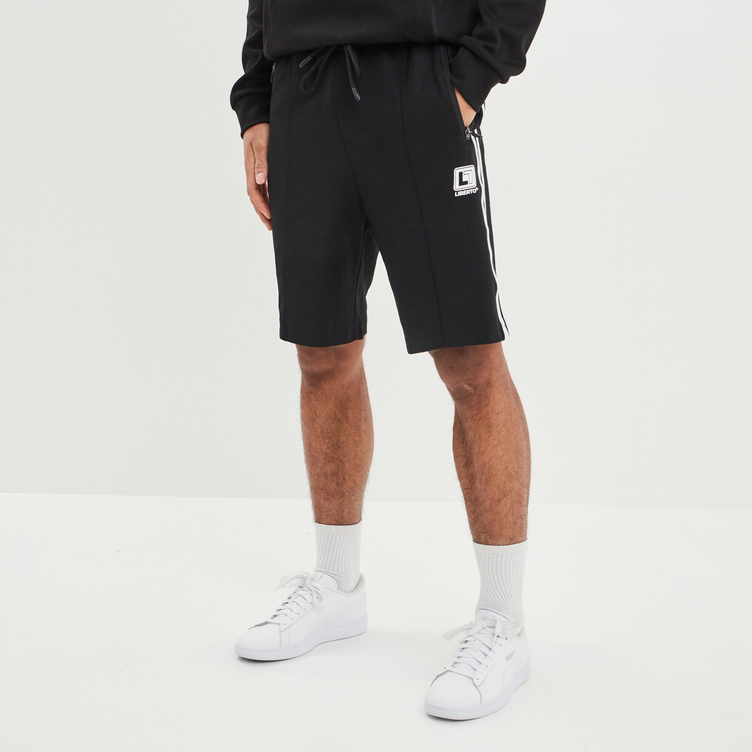 Jogging-Short élastiqué Liberto noir homme | La Halle