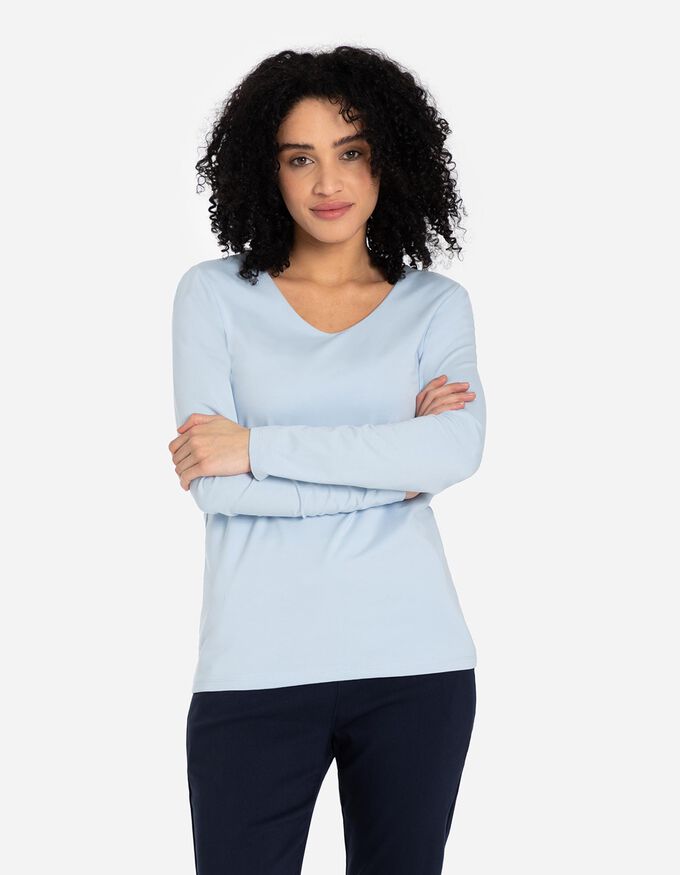 Langarmshirt - V-Ausschnitt