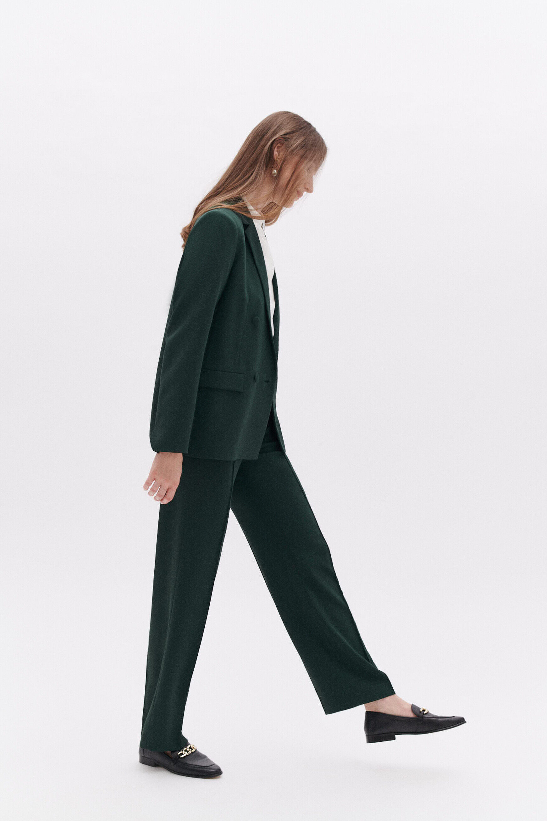Pantalon paolino vert fonce femme