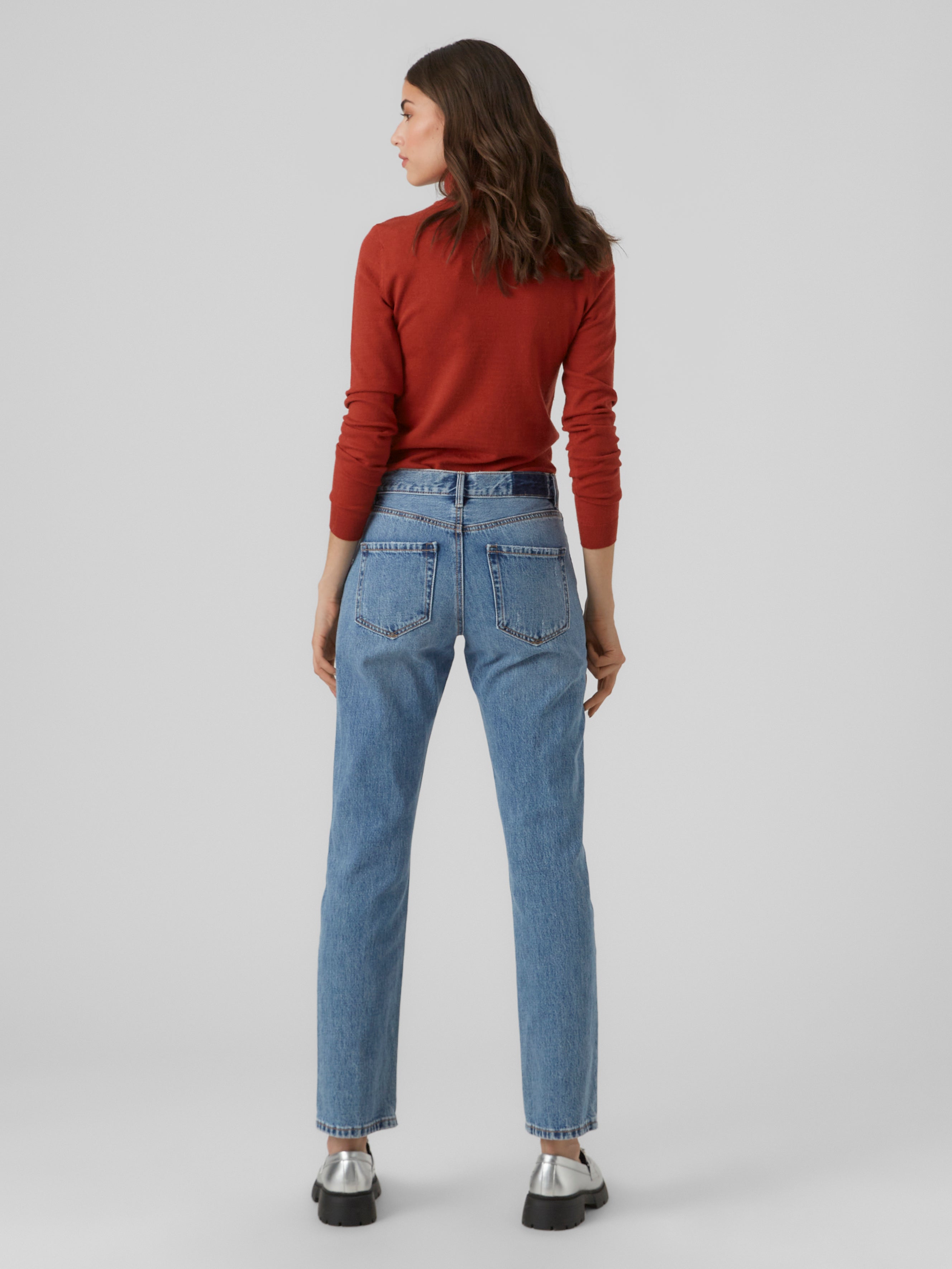 VMHAILEY Hohe Taille Gerade geschnitten Jeans