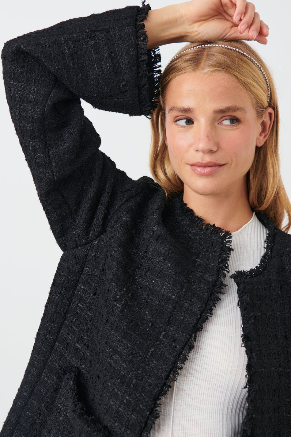 Tweed long jacket