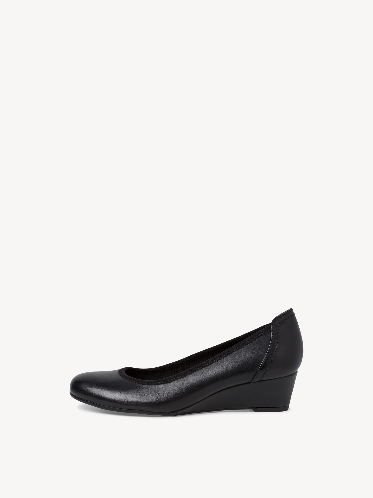Keilpumps en cuir - noir