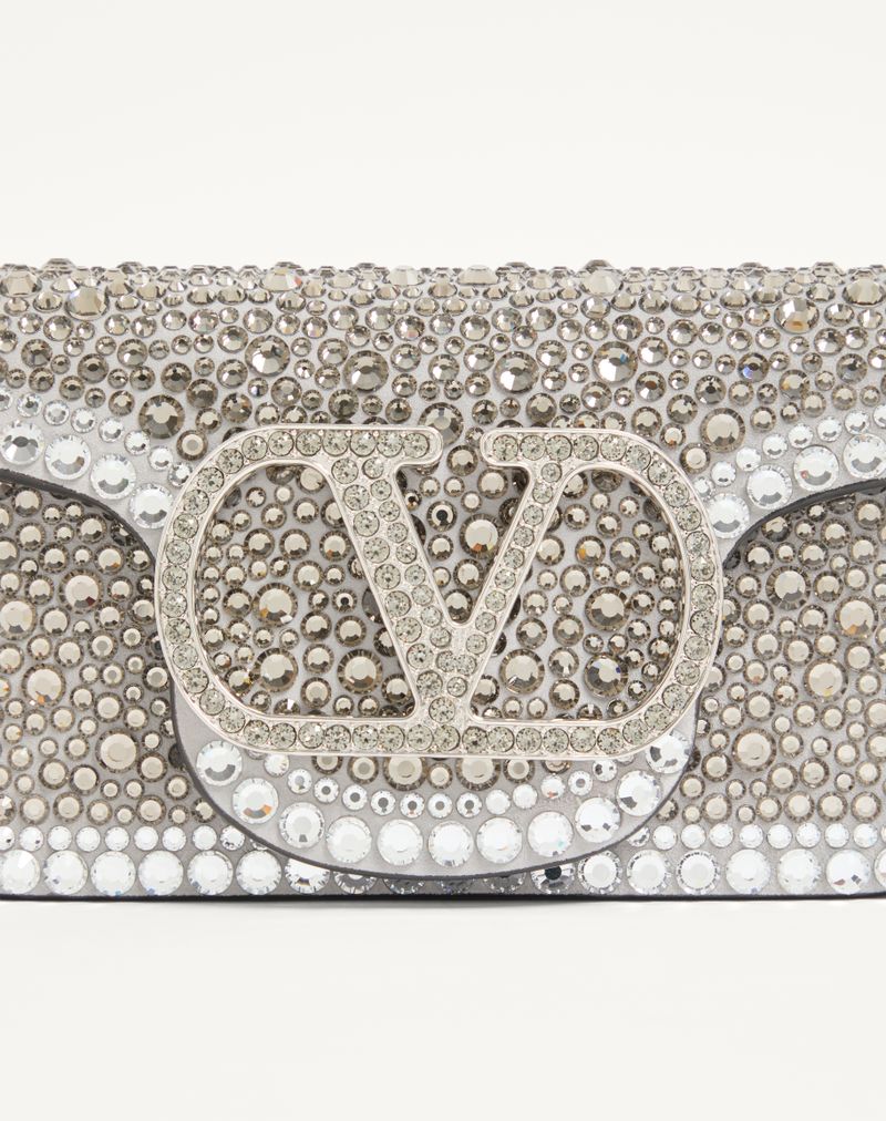 Bolsa de ombro pequena Valentino Garavani Locò com strass