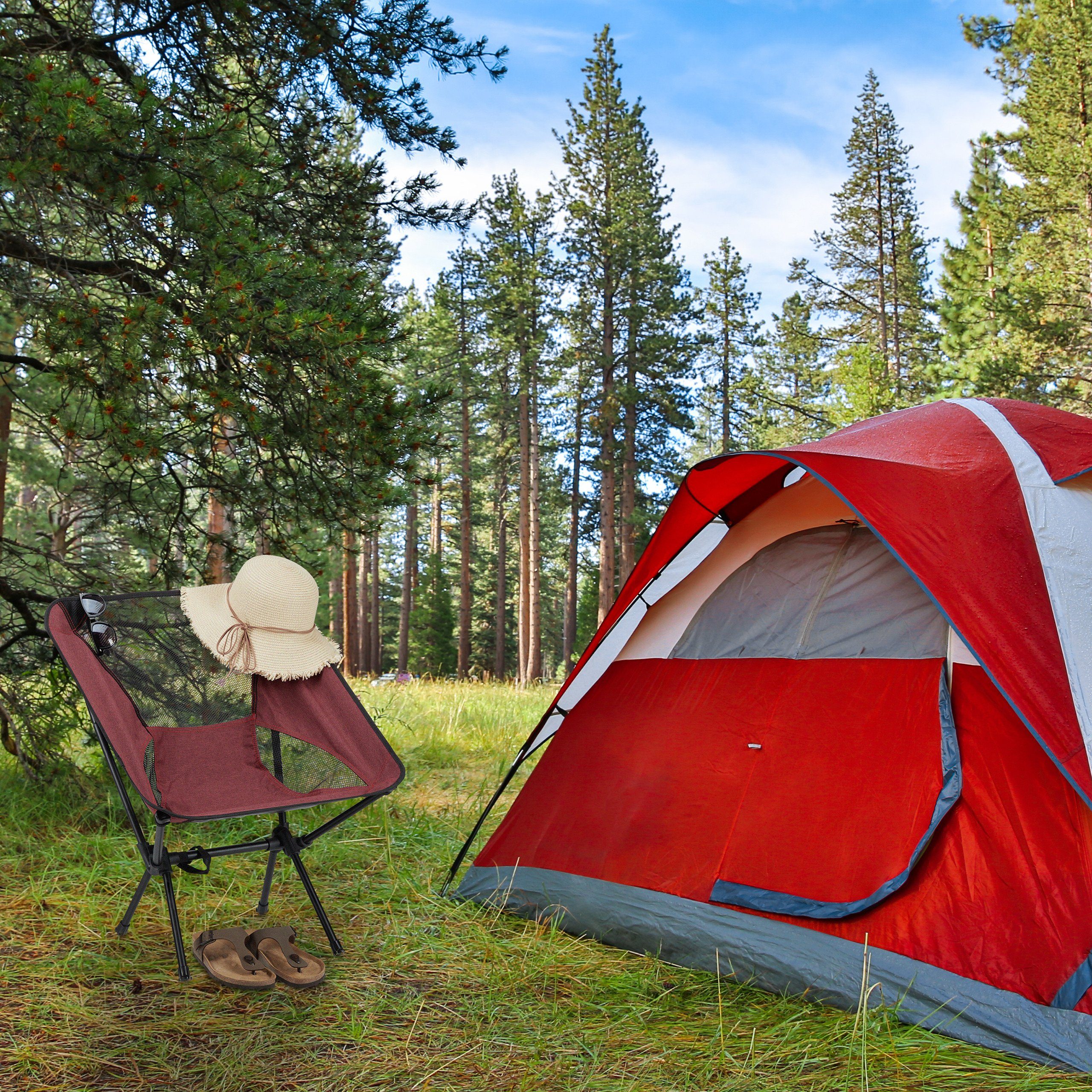 relaxdays Campingstuhl Campingstuhl ultraleicht, Rot