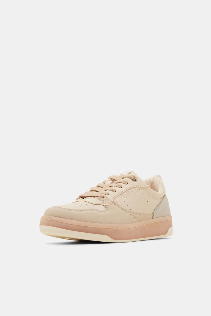 Zweifarbige Sneaker in Lederoptik