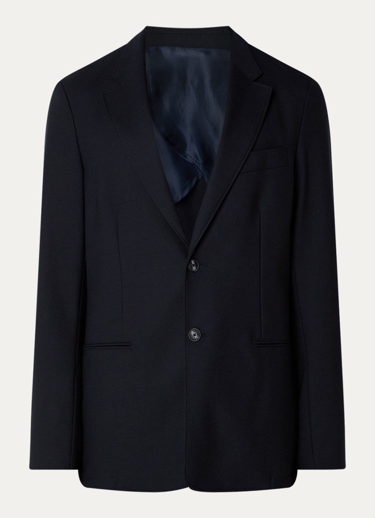 Emporio Armani Regular fit blazer in virgin wool blend with welt pockets