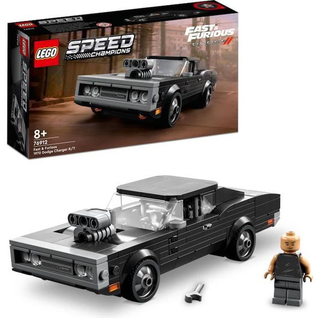 LEGO Speed Champions 76912 Fast & Furious 1970 Dodge Charger R/T, Jouet, Modélisme Voiture noir