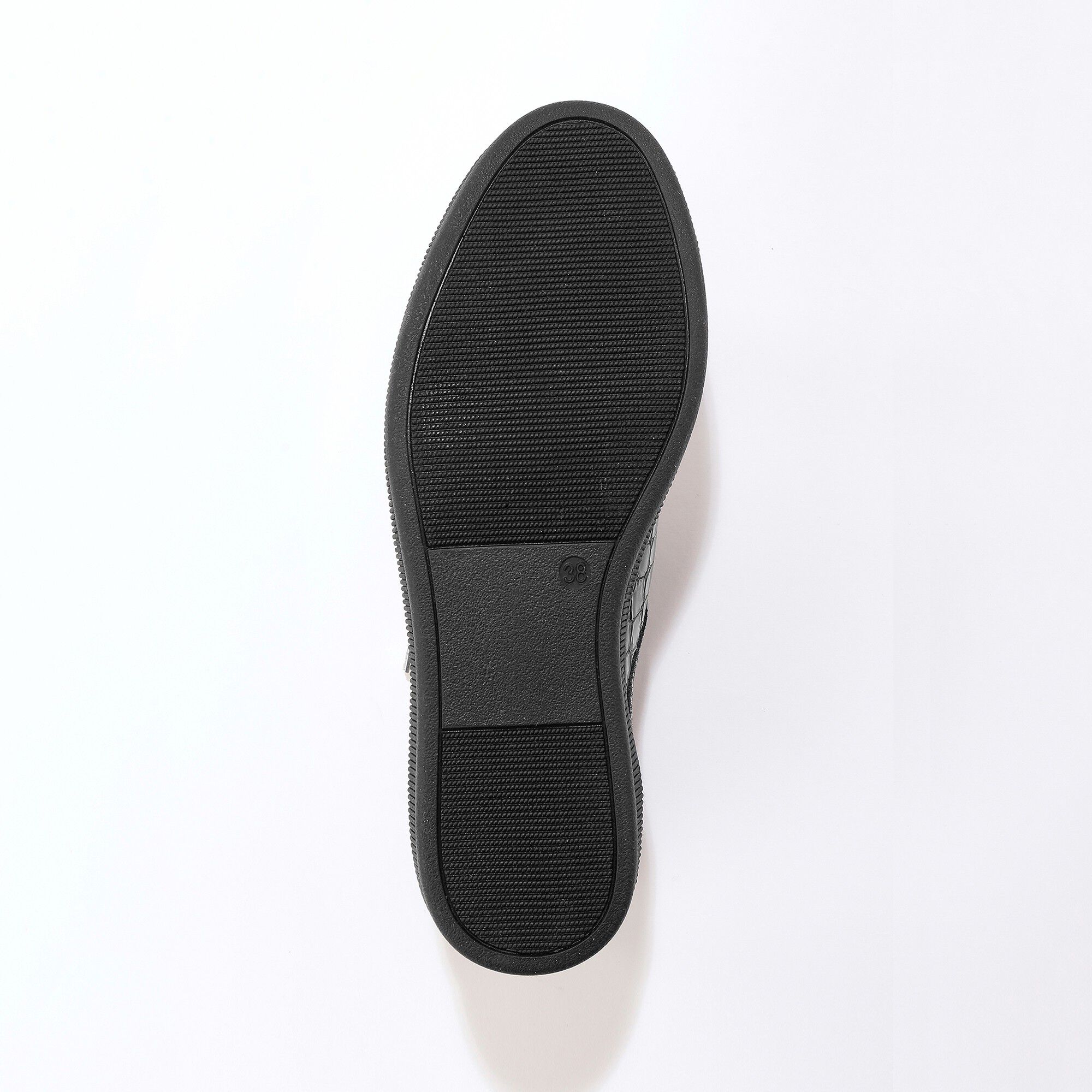 Baskets basses zippées en cuir souple effet croco
