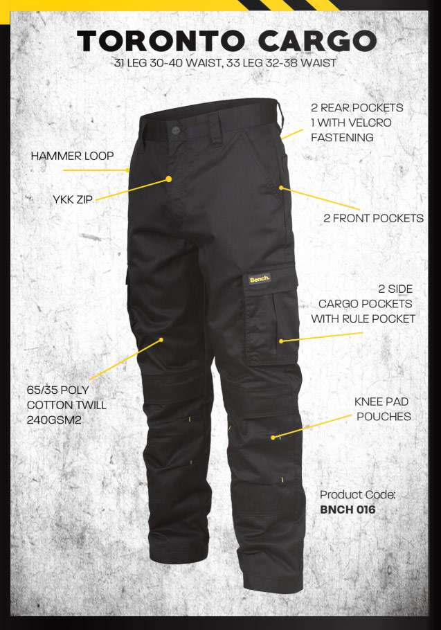 Bench Workwear Toronto Herren Arbeitshose BNCH 016-Black