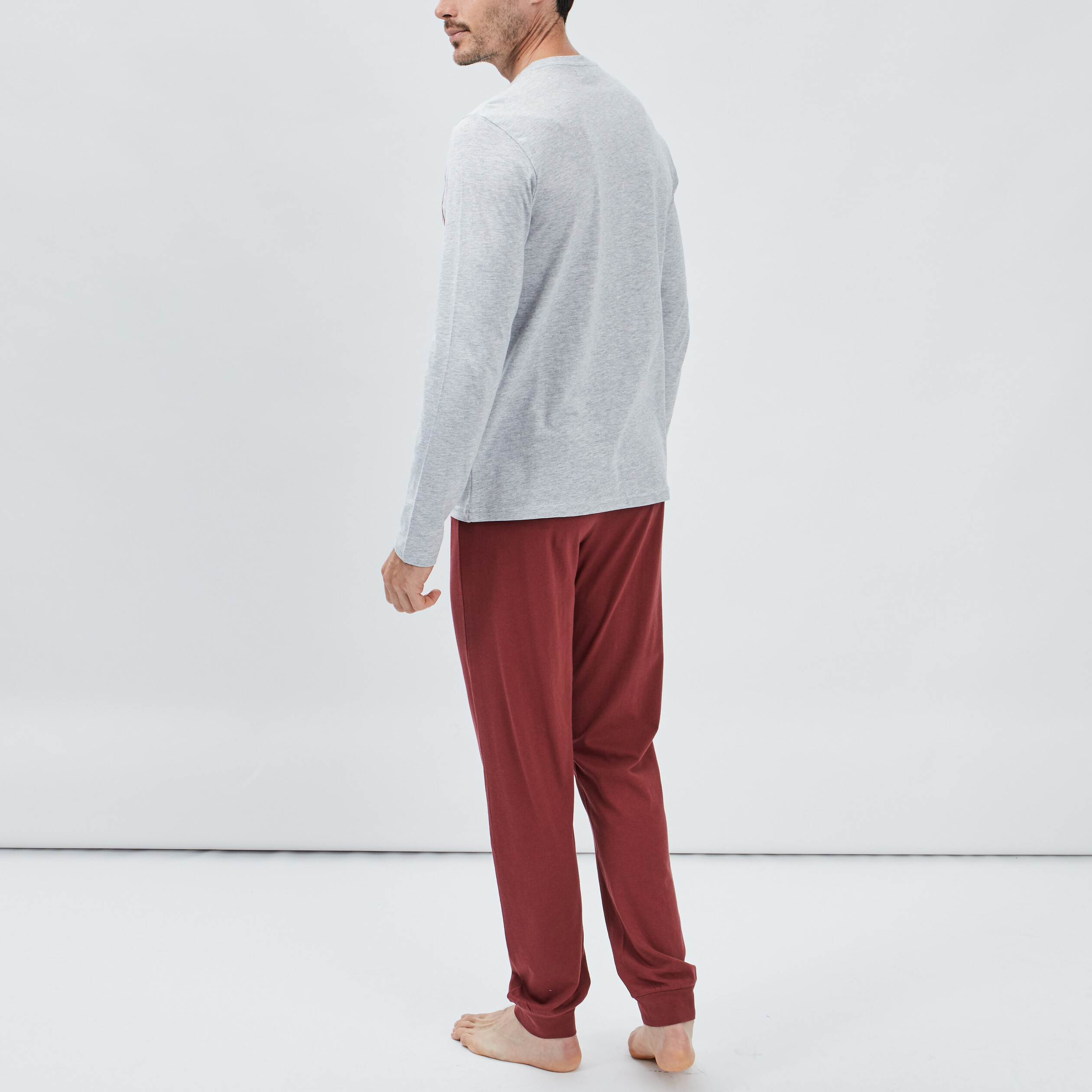 Ensemble pyjama 2 pièces gris homme | La Halle