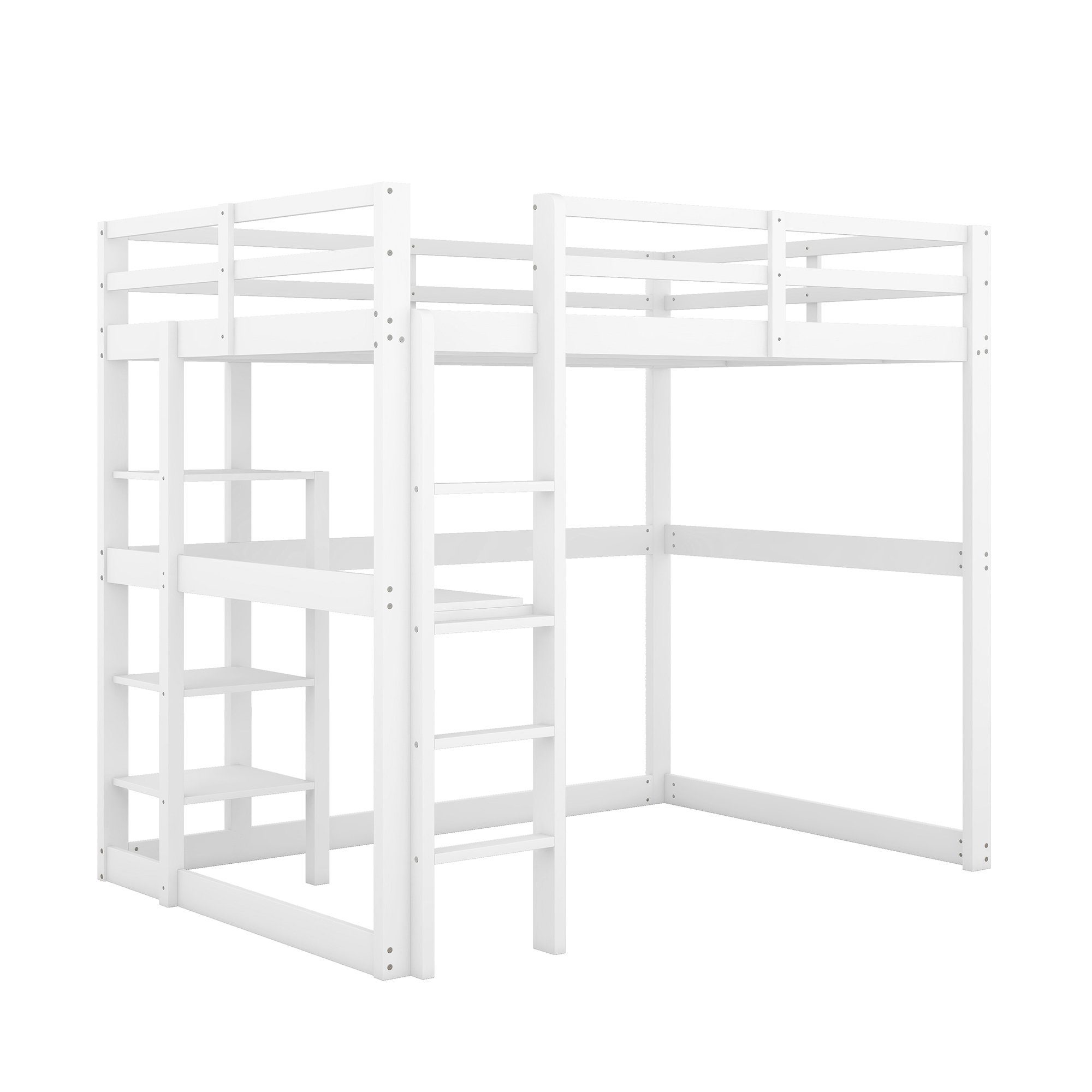 DEEP POWER Kinderbett Kinderbett Hochbett Kiefer Mit Schreibtisch+ Stauraum 140X200cm bett