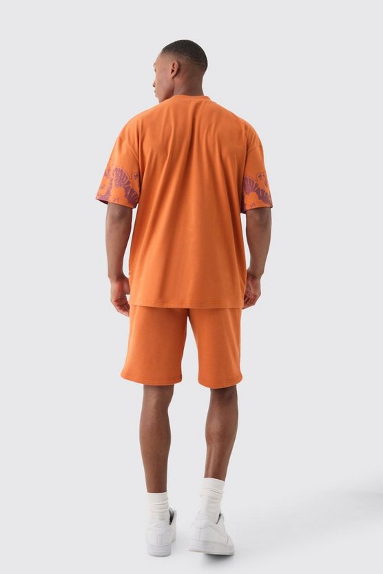 Oversize T-Shirt und Shorts mit Worldwide-Print