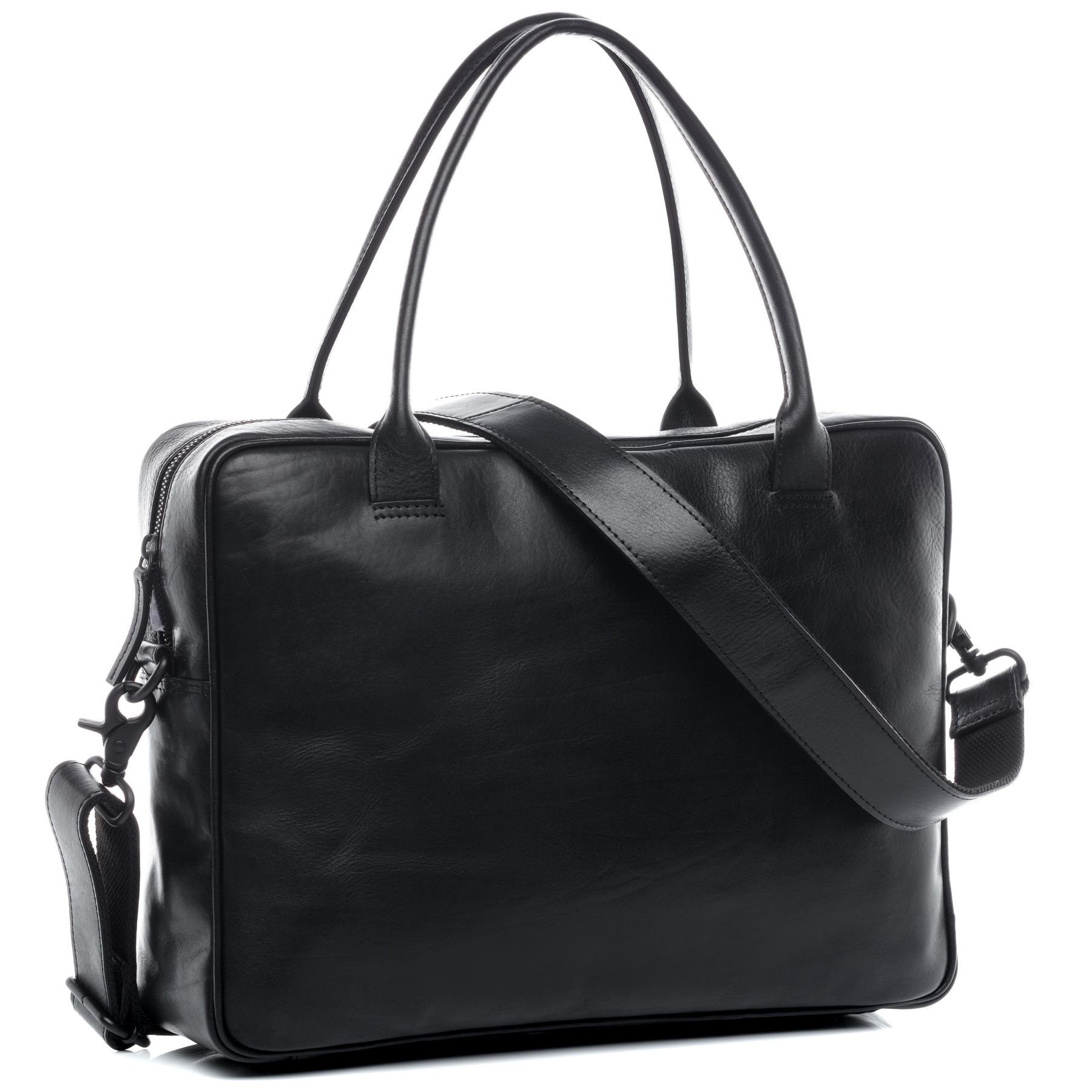 FEYNSINN Laptoptasche Leder Businesstasche Unisex FINN, Laptoptasche 15,4 Zoll, Aktentasche Echtleder Damen Herren schwarz