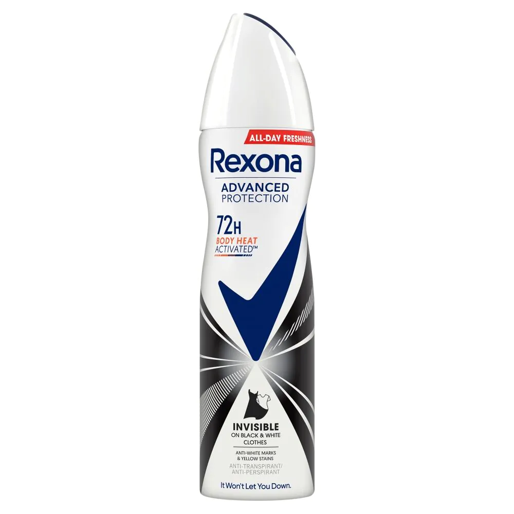 Rexona nematomas purškiklis juodai baltam ir baltam 150 ml