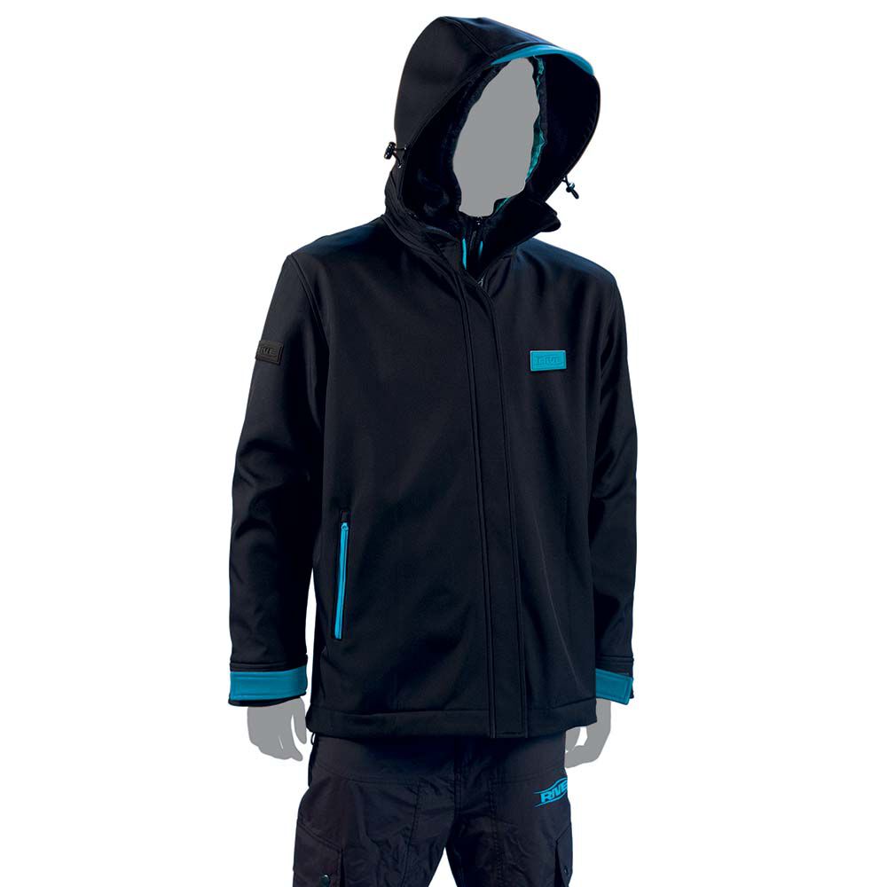 RIVE Black Hooded Softshell Jacket