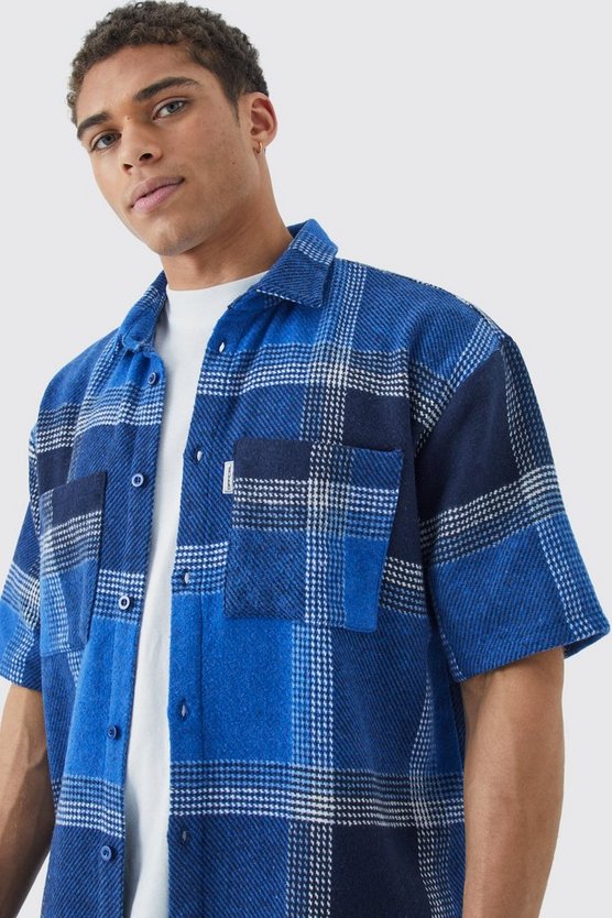 Kariertes Oversize Fleece-Overshirt