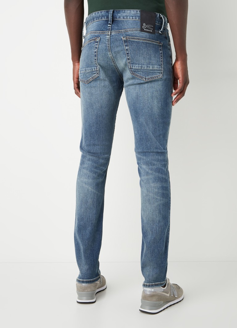 Denham Bolt -pillifarkut luomupuuvillasekoitteesta, jossa stretch-materiaalia