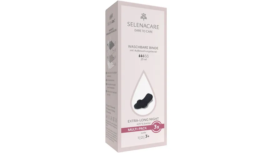 SELENACARE Binden Waschbar Größe 3 Multi Pack
