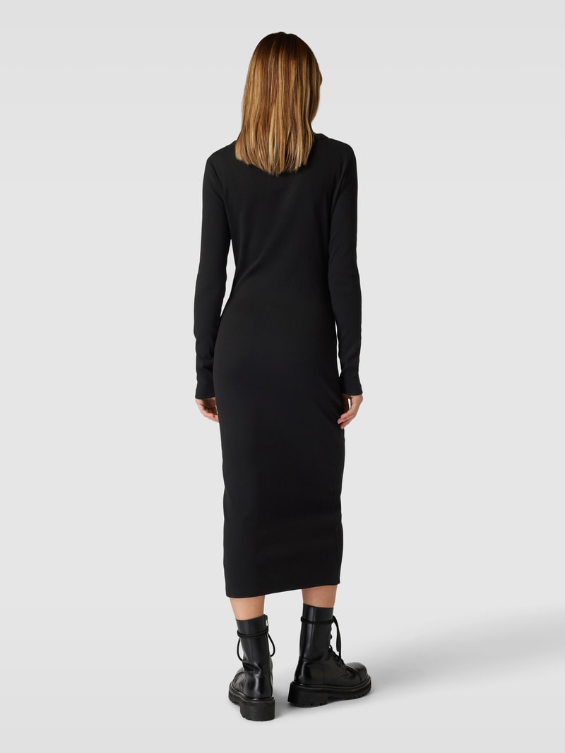 Maxikleid mit Feinripp in black