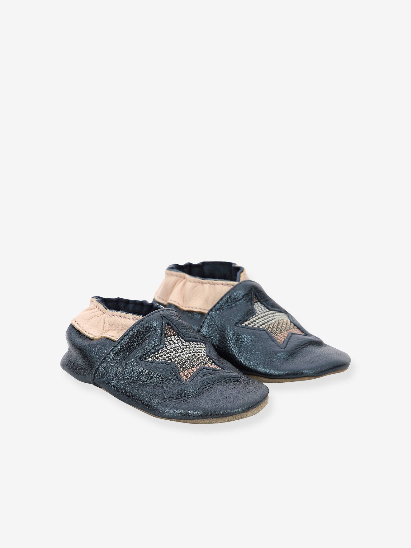 Chaussons cuir souple bébé Star Stripe ROBEEZ© or