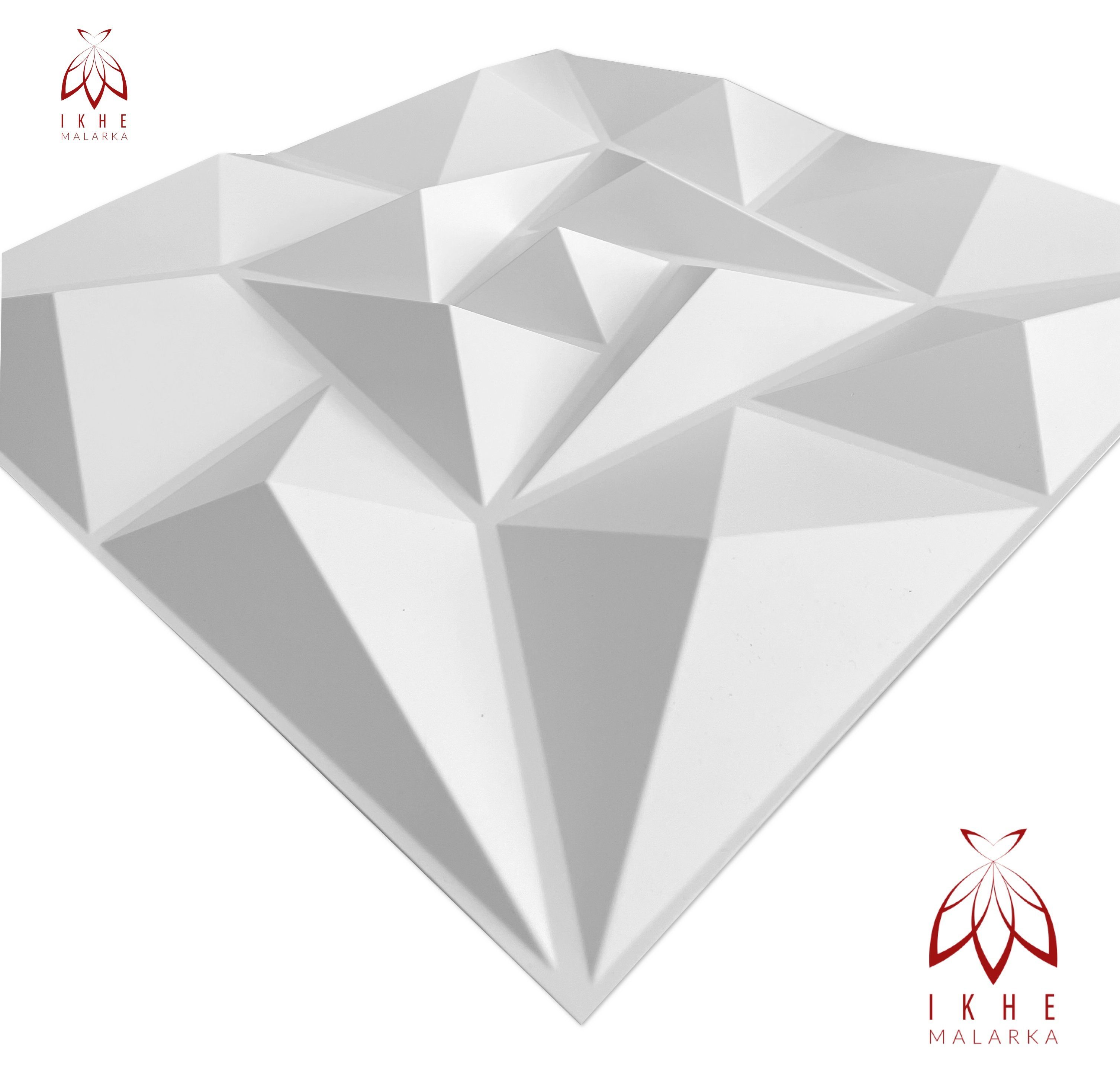 IKHEMalarka 3D Wandpaneel 3D Paneele PVC Kunststoffpaneele, BxL: 50,00x50,00 cm, 0,25 qm, (1 Stück, 3D Wandpaneele Deckenpaneele) hochwertige & harte PVC 3D Platten Wand & Decke