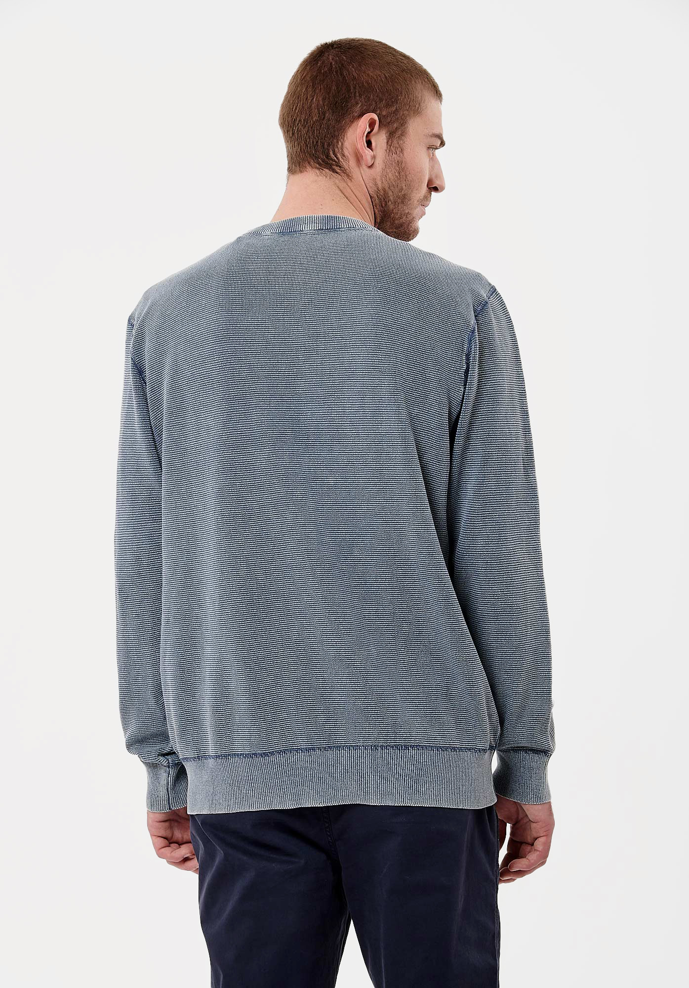 NYO    Pull bleu gris Homme en 100% coton