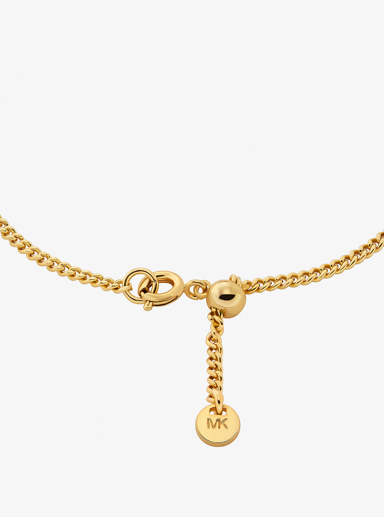 Pavé og Logo Charm Tofarget Slider Armbånd - TWO TONE