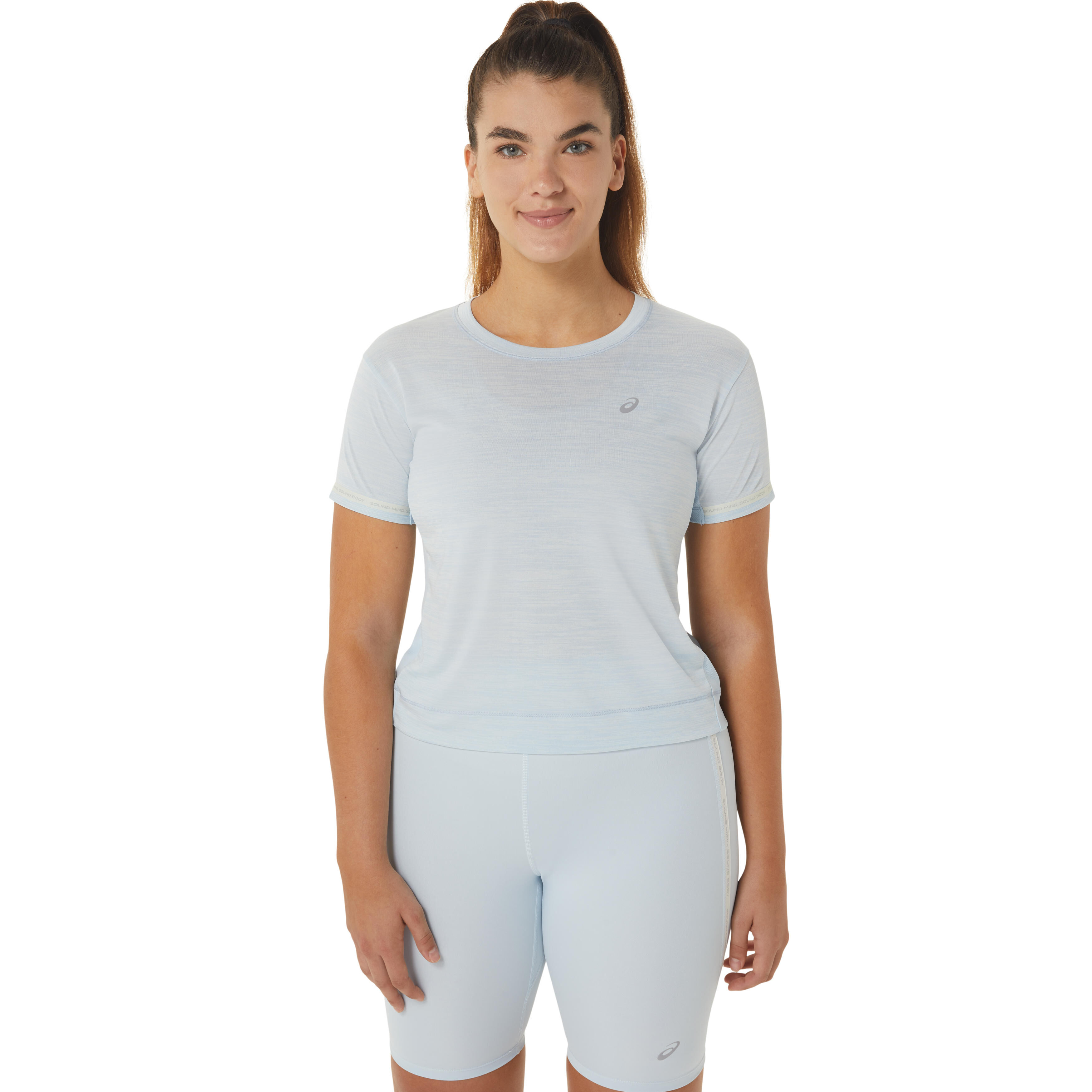 Race Crop Laufshirt Damen - Hellblau