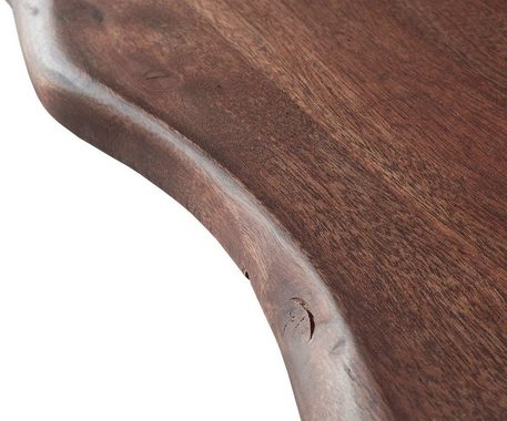 DELIFE Esstischplatte Edge, Akazie Braun 140x90cm Live-Edge
