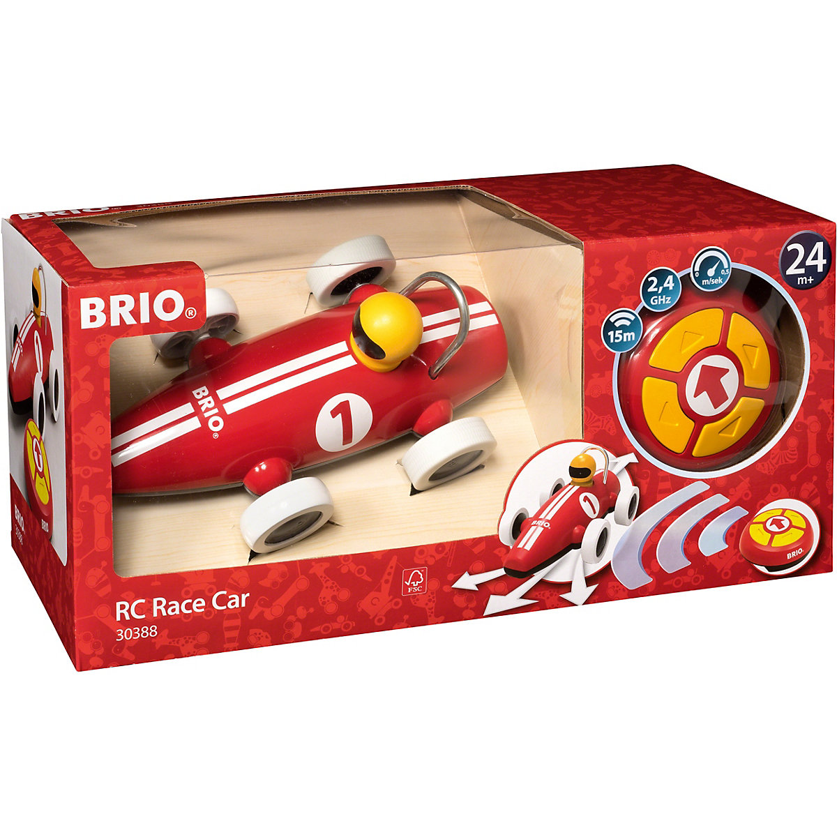 BRIO 30388 RC Rennwagen mit Fernsteuerung, rot