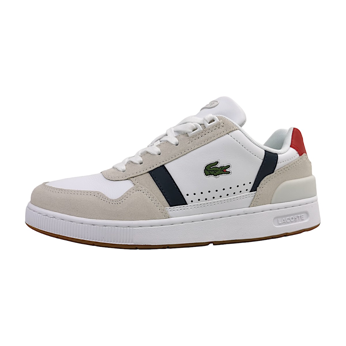 Lacoste T-Clip Tricolor Sneaker 40SFA0043 Weiß 407- White/Navy/Red